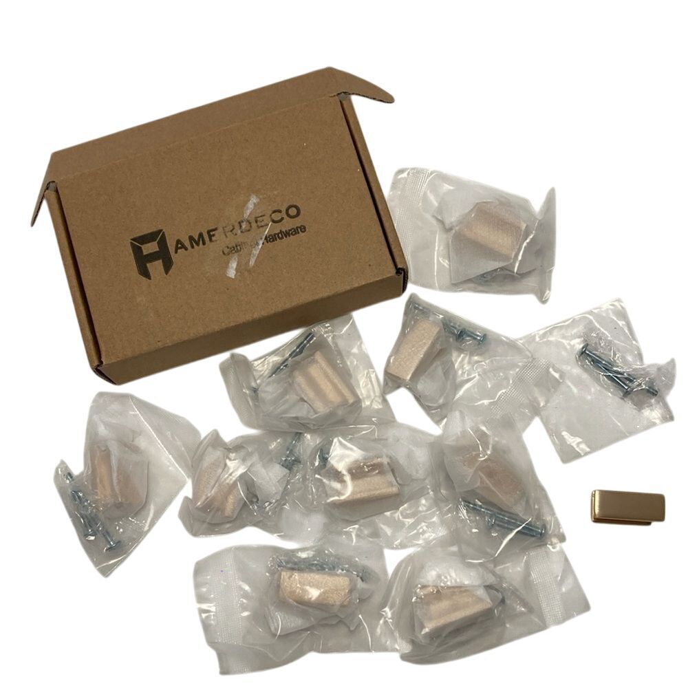 AMERDECO 10 Pack‎ Gold Champaign Cabinet Pulls Bathroom 1.5" Modern